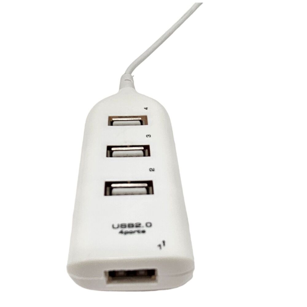 USB 2.0 Hi-Speed 4-Port Splitter White Hub - For PC Notebook High Speed Computer